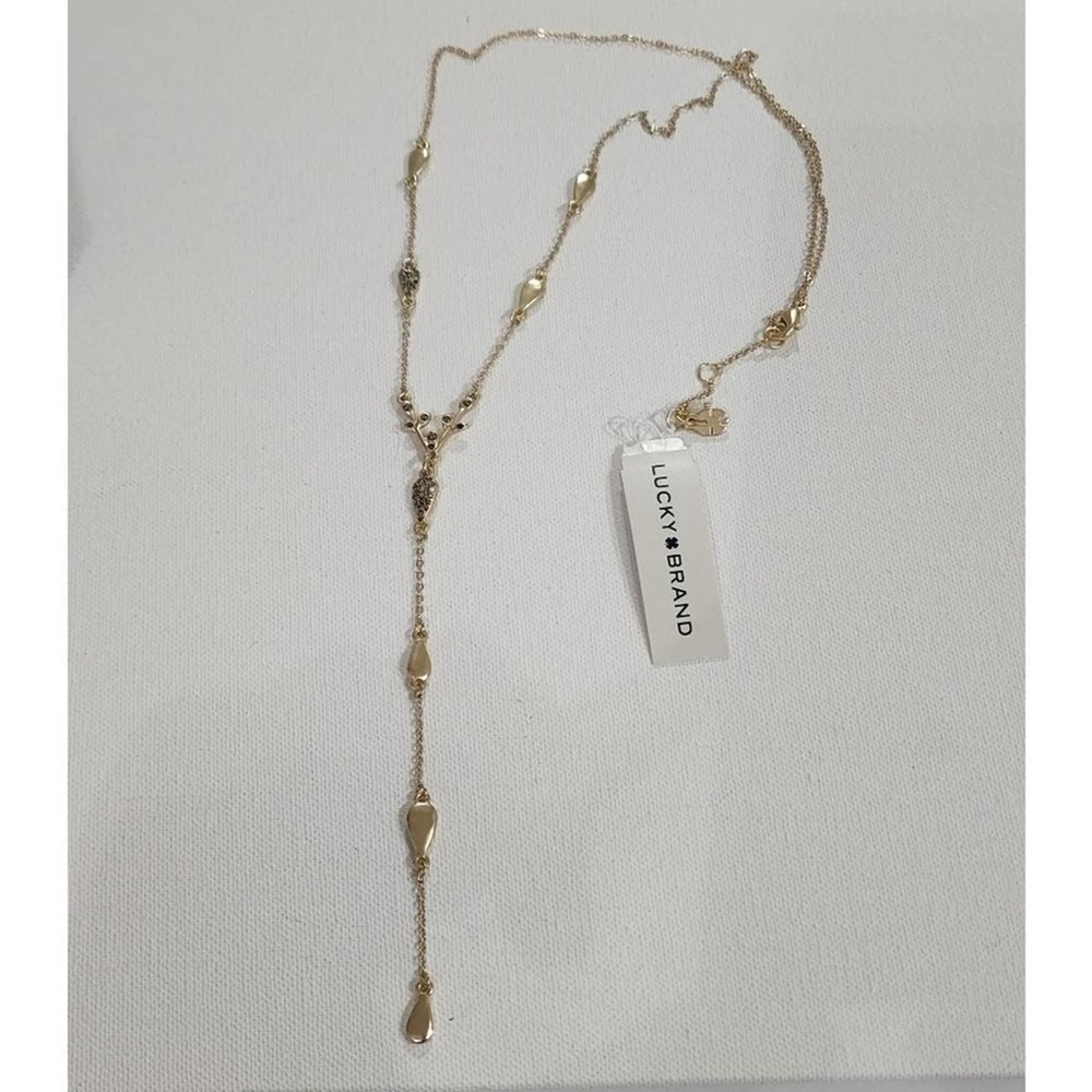 Lucky brand Dangle jeweled charm Y lariat necklace new!!!